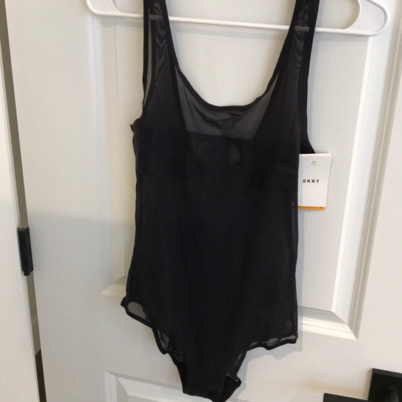 Dkny Tops - DKNY black sleek mesh bodysuit